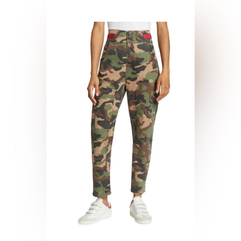 NWT Veronica Beard Kane Tapered Leg Camouflage Pants Button Fly size 27